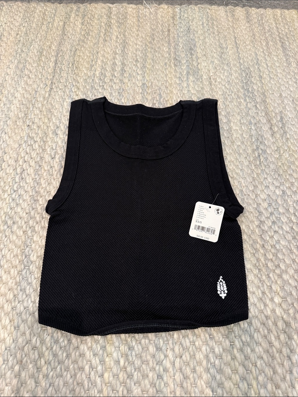 FP Movement by Free People Black Ribbed Cropped Tank